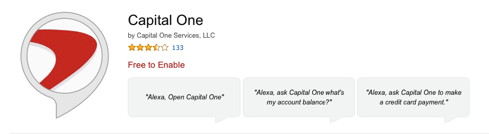 Amazon Alexa Skill for Capital One