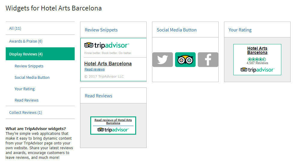 tripadvisor widgets