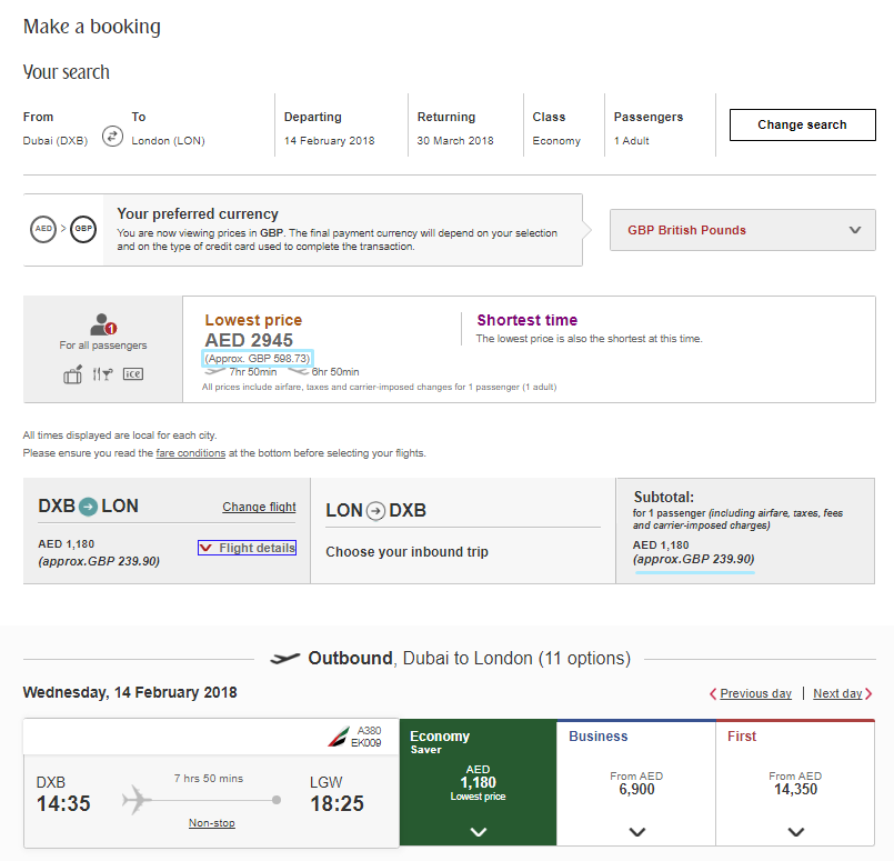 Currency converter Emirates