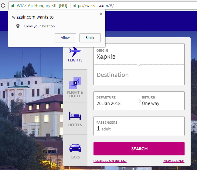 Wizz air geolocation