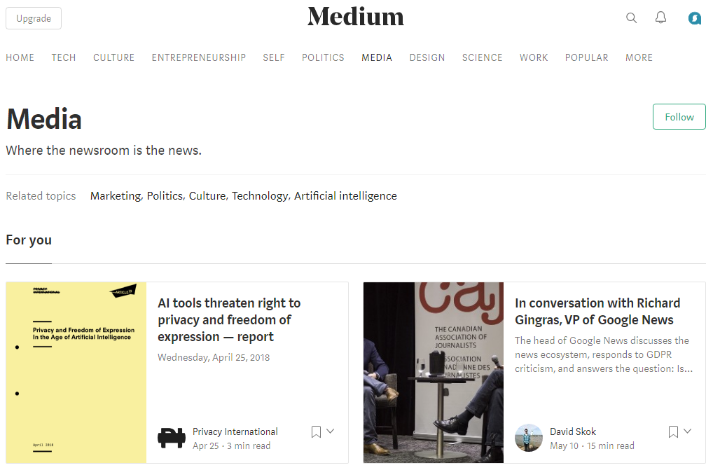 Medium’s clean but distinctive visual style sets the tone for sharing and perceiving textual content