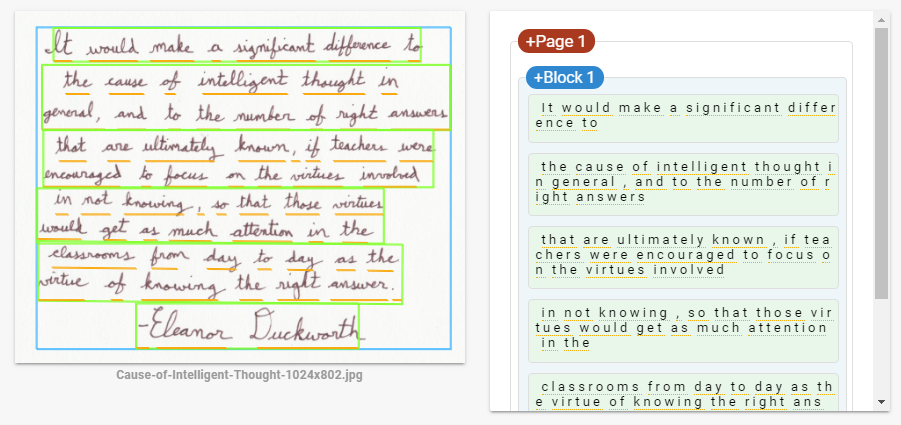 Handwritten text recognition