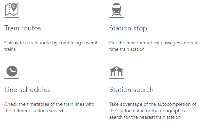 SNCF API options