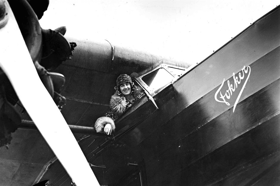Here pictured Lady Hearth - the first female passenger on a commercial airline