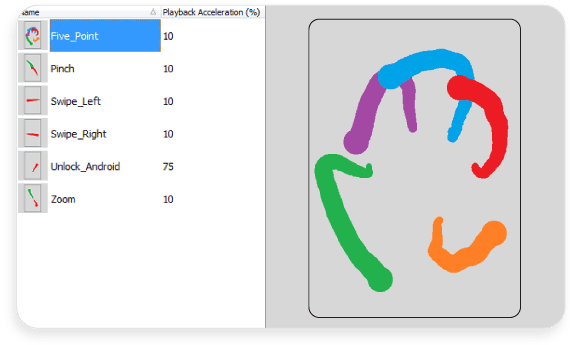 TestComplete playback of touch-screen gestures