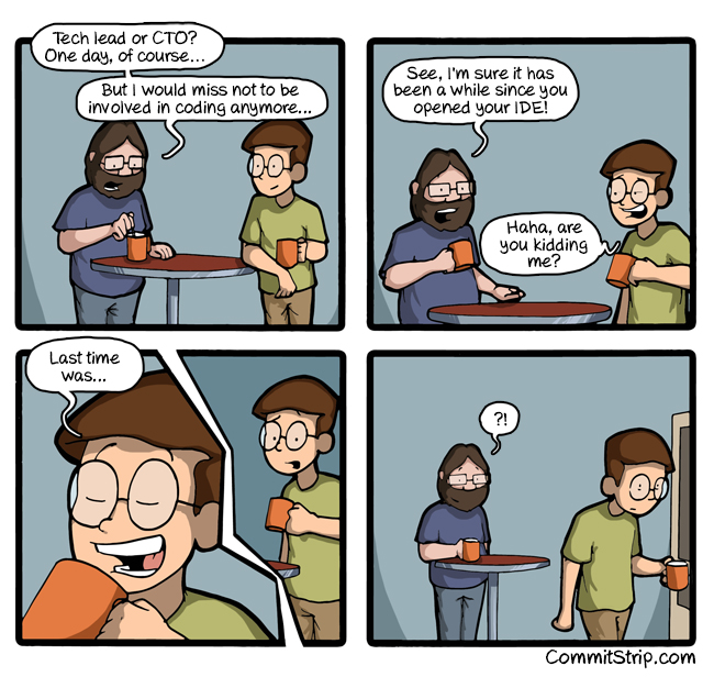 “Are you still a coder?” by CommitStrip