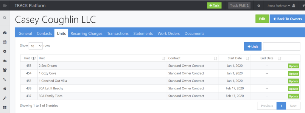 Owner portal at Track PMS