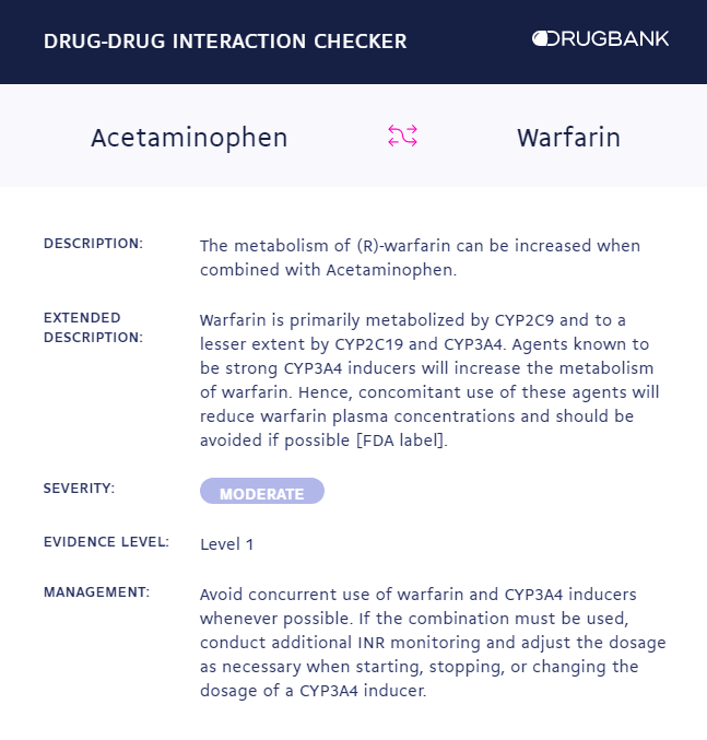 DrugBank interaction checker