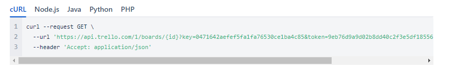 Trello API request