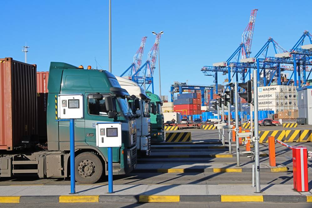 trucks at the gate