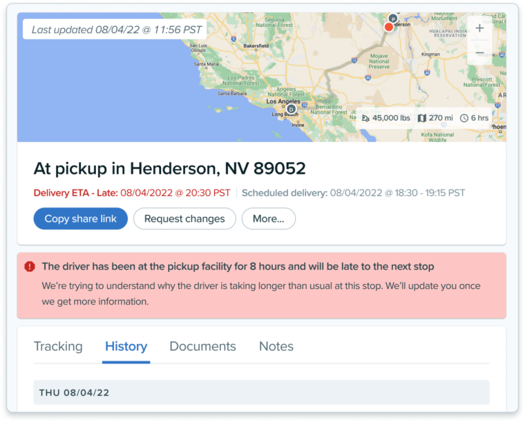 Convoy tracking interface