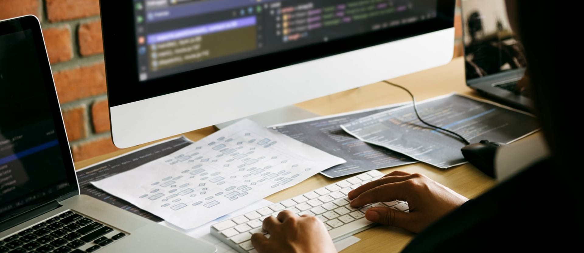 RPA developer at his computer desk