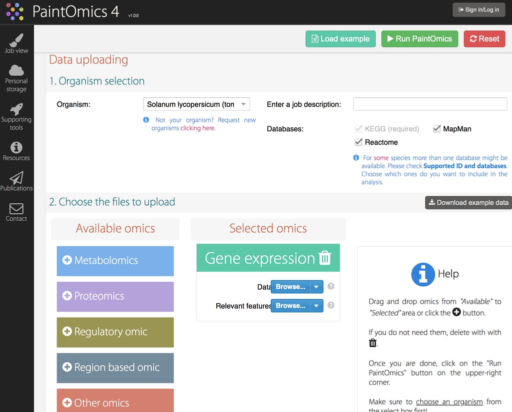 PaintOmics 4 interface