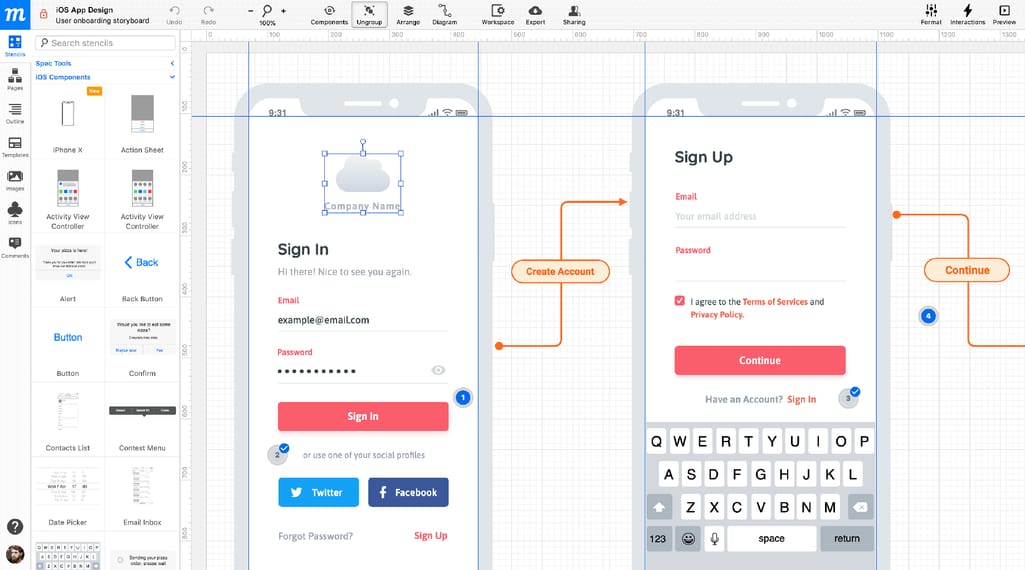 Designing a prototype Source: Moqups