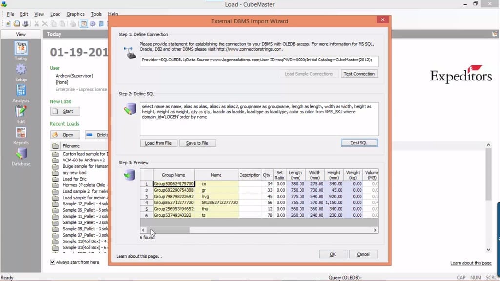 CubeMaster External DBMS Import Wizard