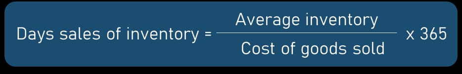 Days sales in inventory formula