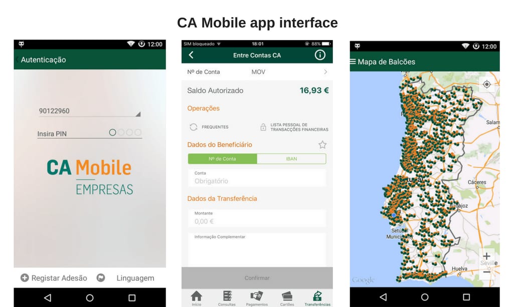 CA Mobile provides, ca mobile app interface