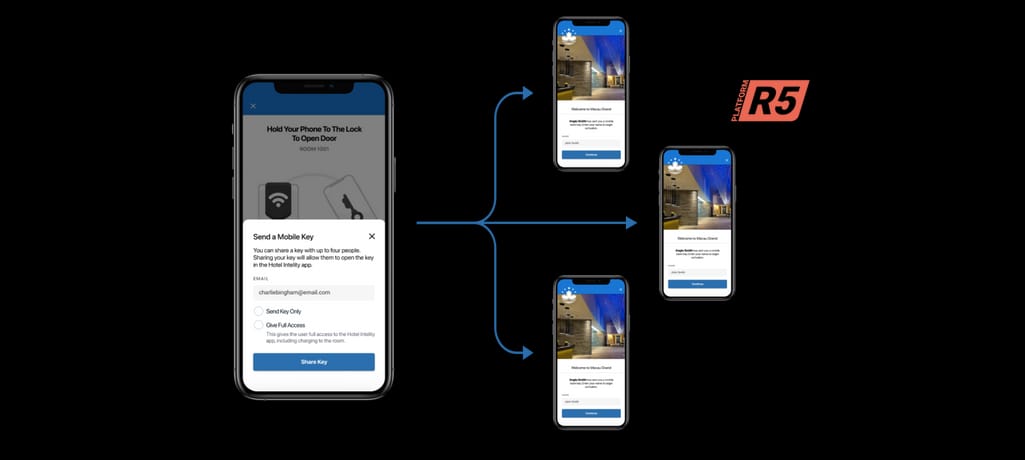 INTELITY app's key-sharing function interface.