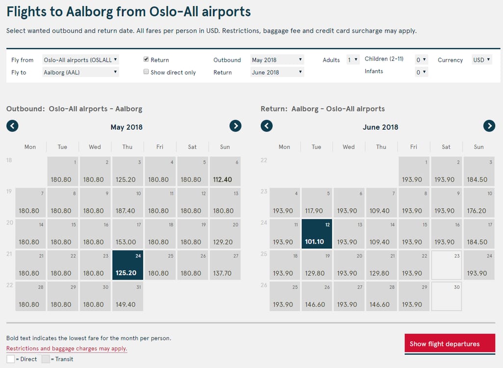 Norwegian air flex search