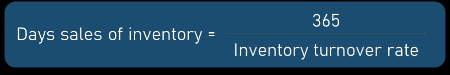 Days sales in inventory formula