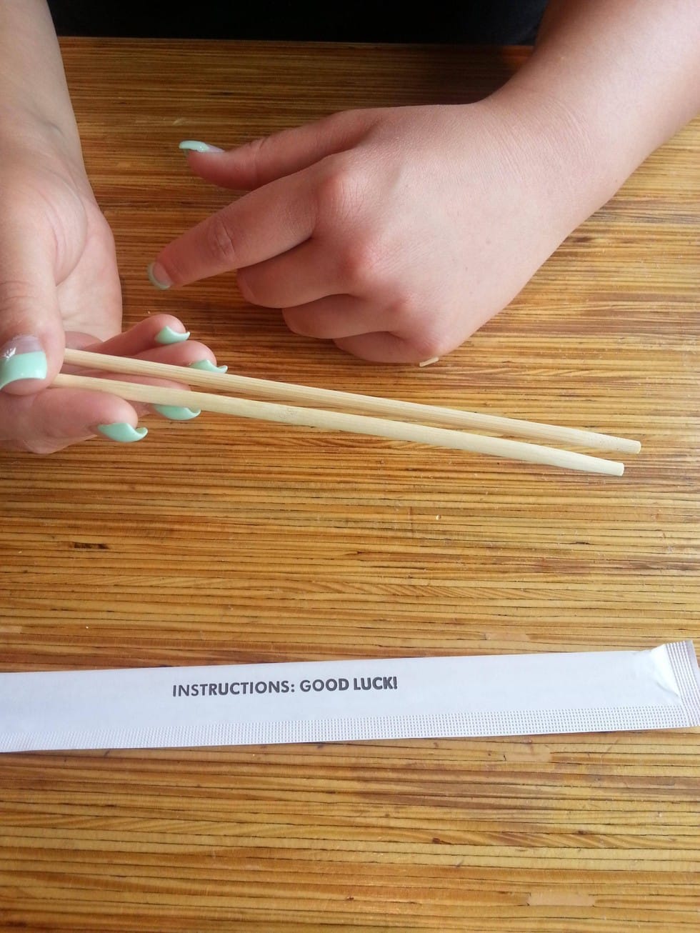 funny instruction for chopsticks