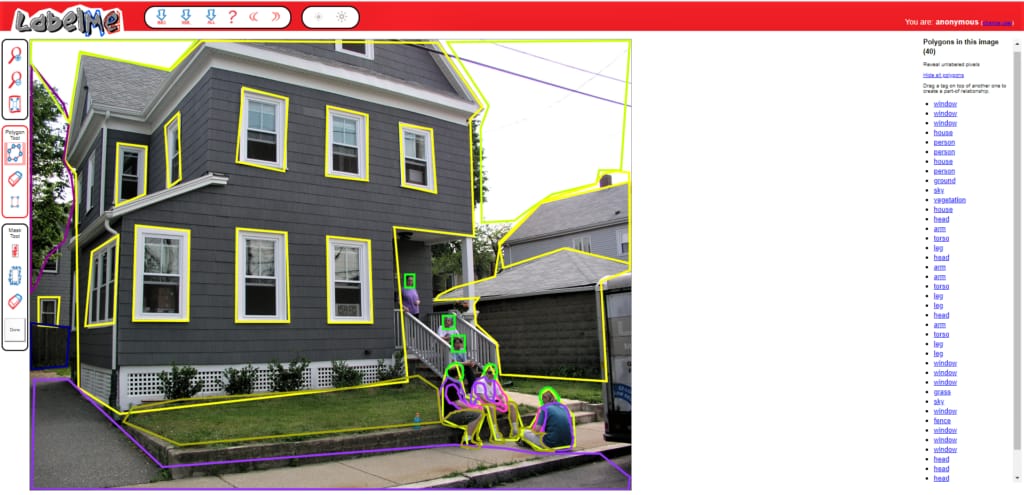 LabelMe. Image labeling tool - desktop version
