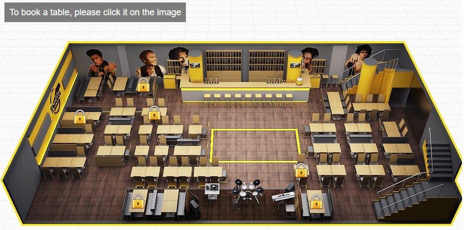 3D interactive restaurant map
