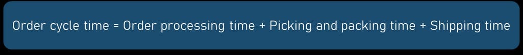 Order cycle time formula