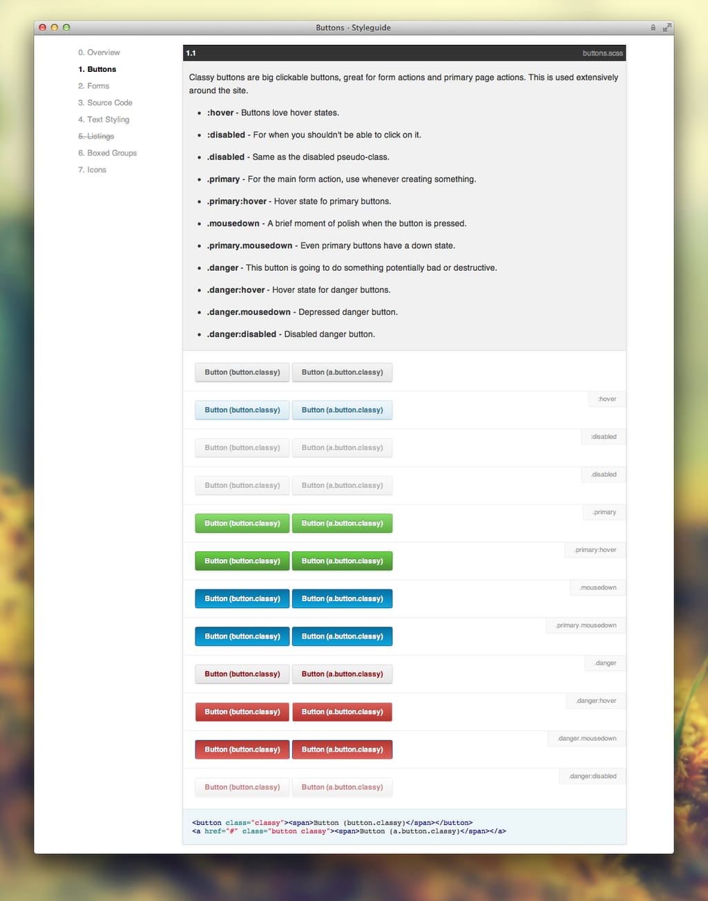 Style guide generated by KSS