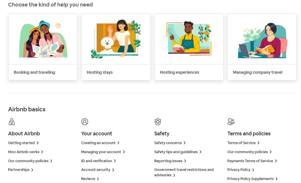 Airbnb help center