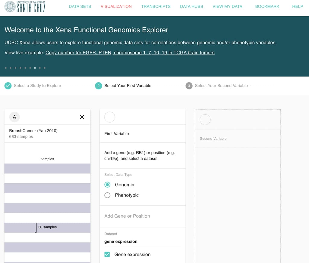 UCSC Xena interface