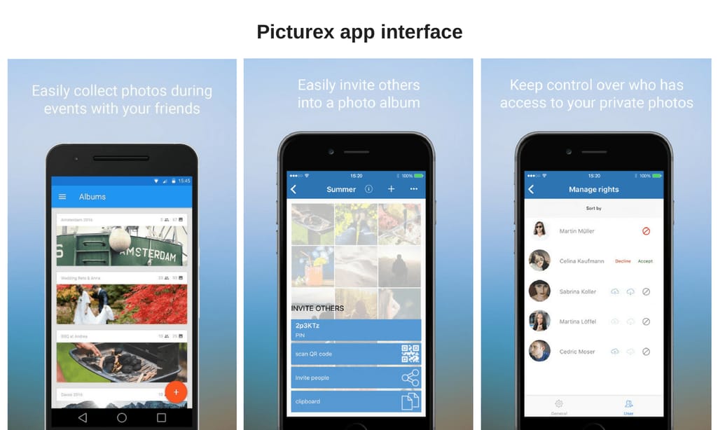 picturex app interface