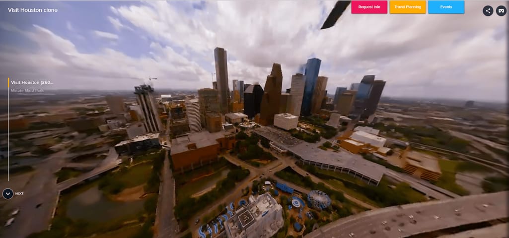 Houston view from helicopter