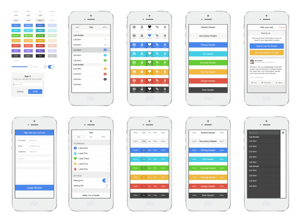 Ionic UI elements 