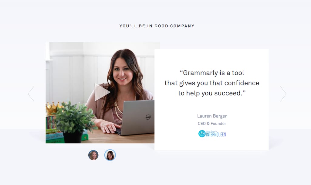 Grammarly testimonial