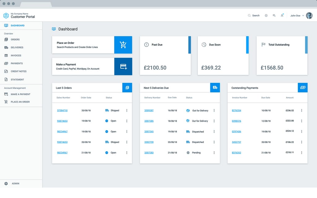 sample customer portal