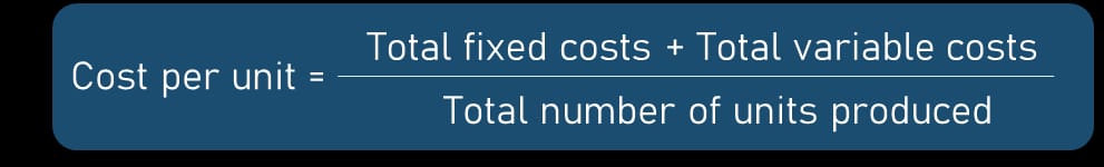 cost per unit formula