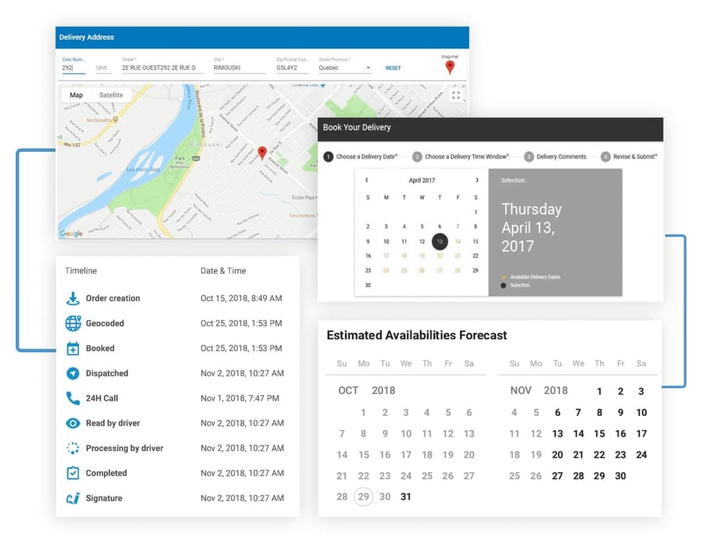 ashboard of the delivery management & scheduling software