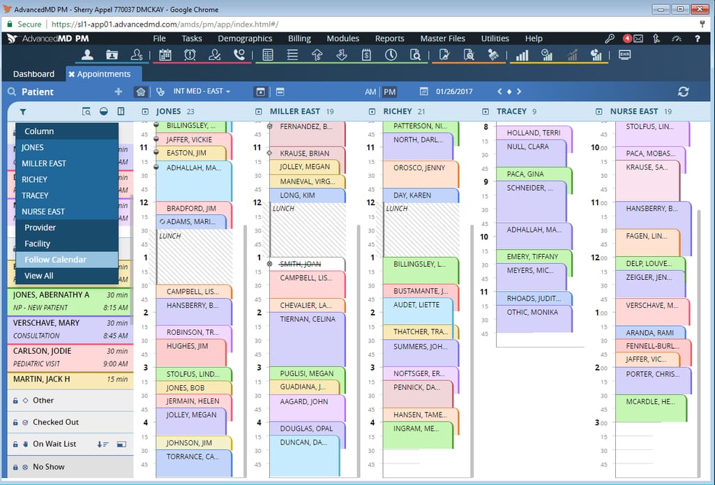 AdvancedMD scheduling module