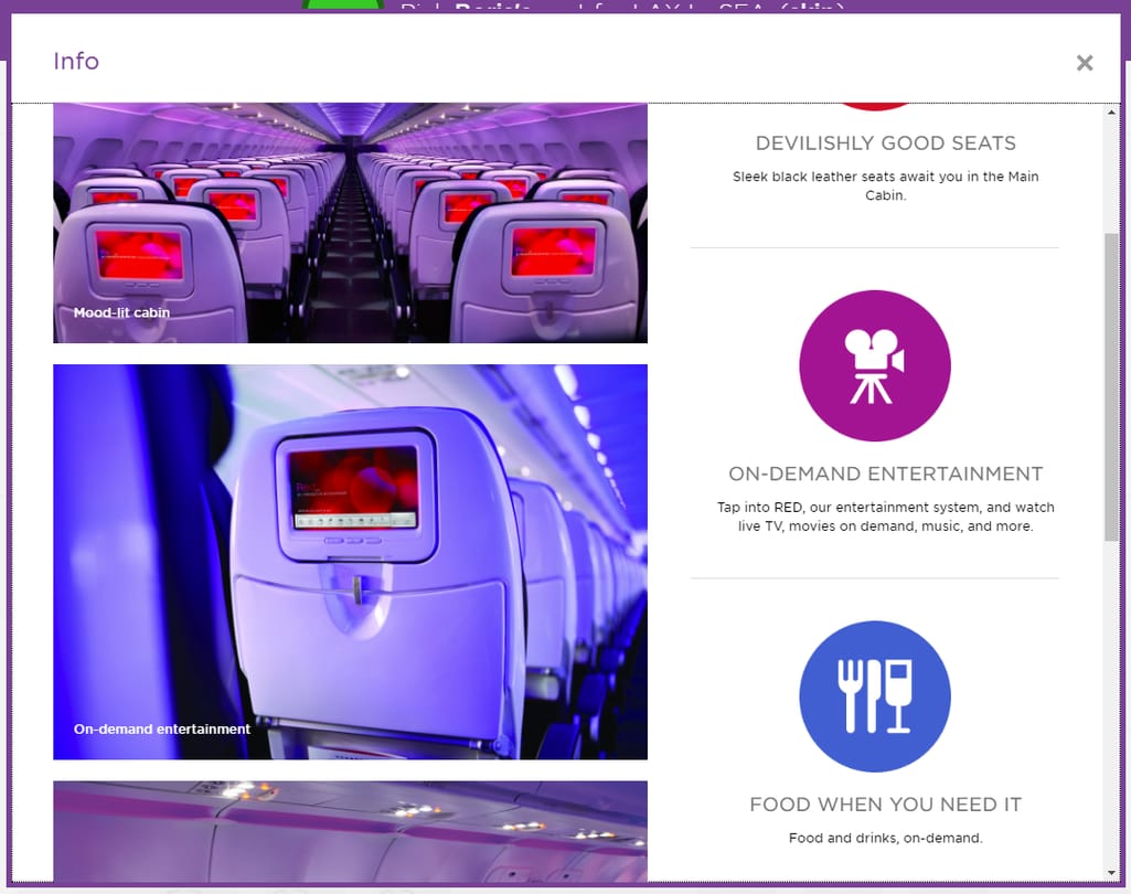 Virgin America seating details