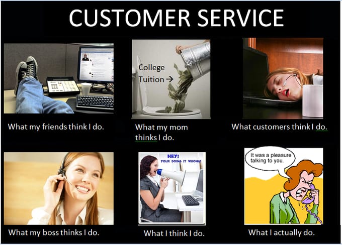 How customer support looks like to different people