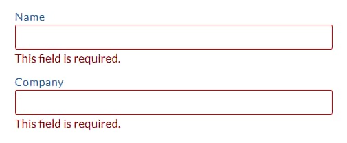 form errors using read to outline errors along with This field is required text