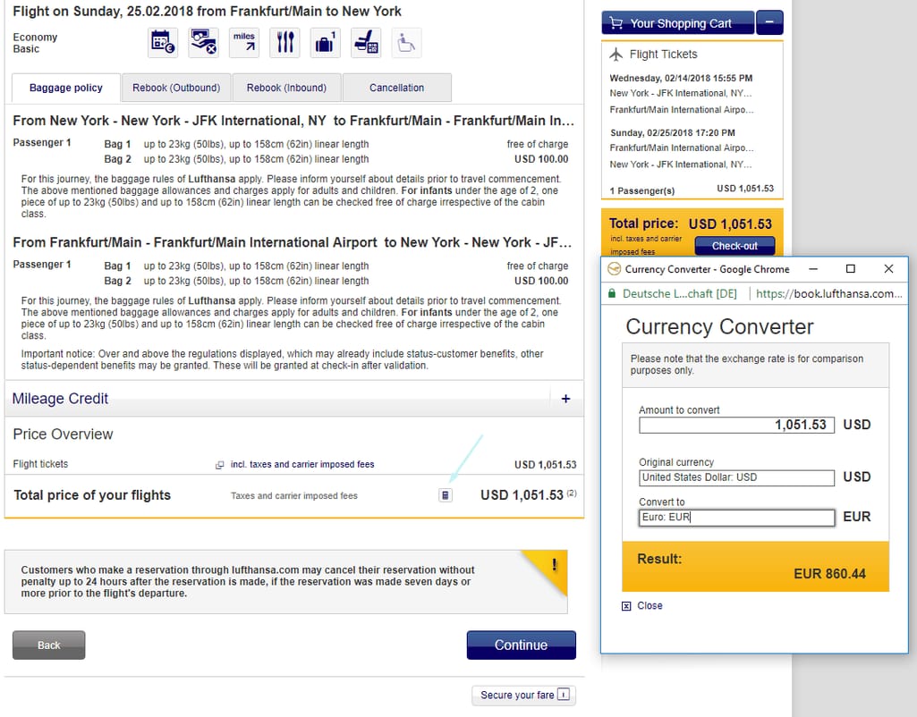 Lufthansa Currency Converter