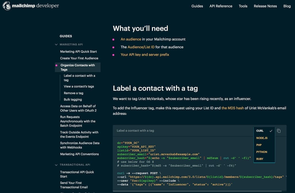 mailchimp api