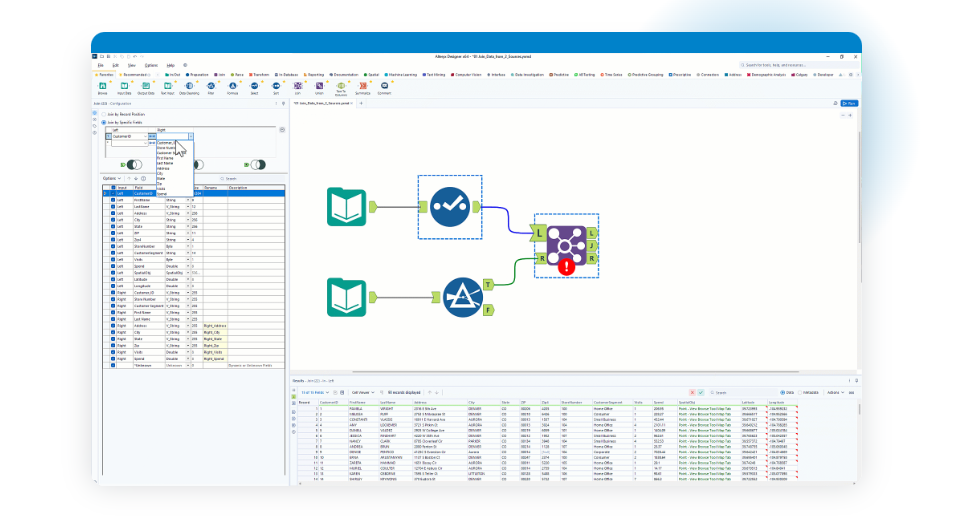 Alteryx Designer interface. 