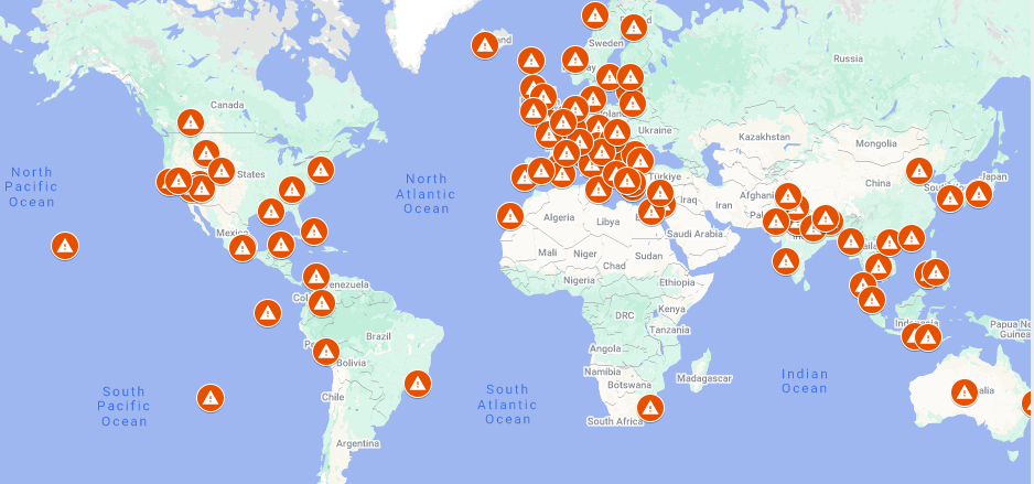 overtourism map