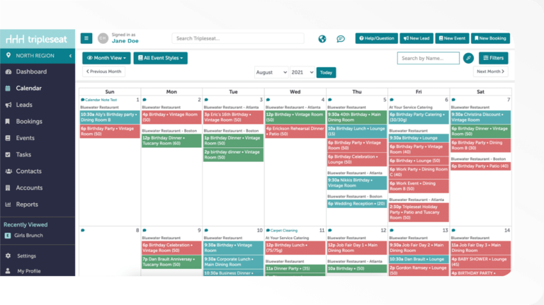Tripleseat venue calendar