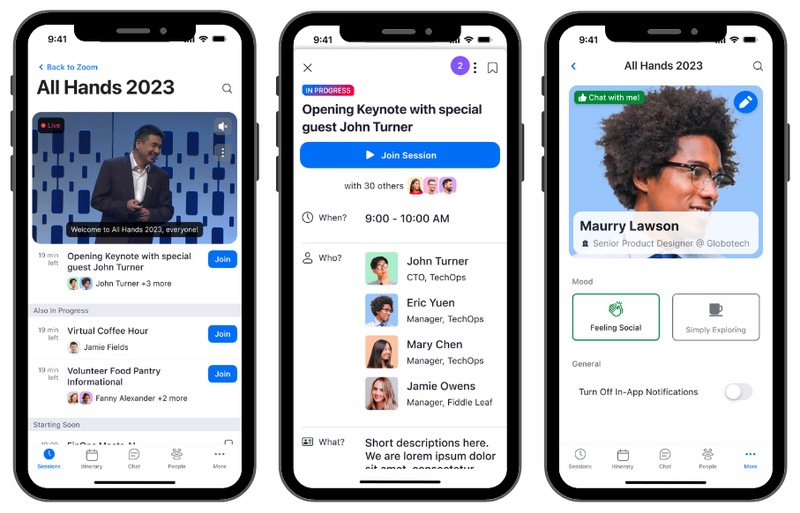 Zoom Events mobile app