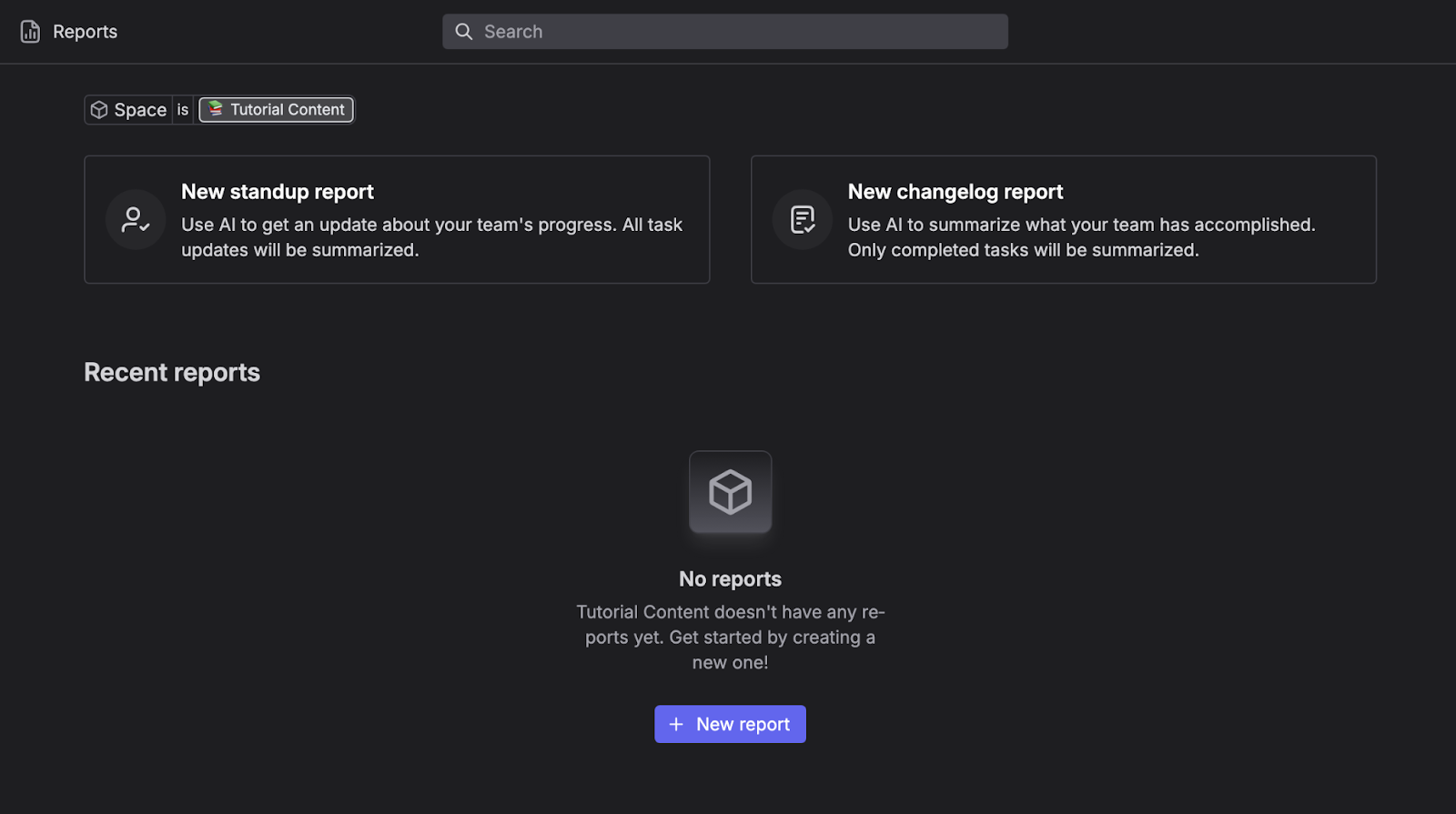 Interface for generating progress reports