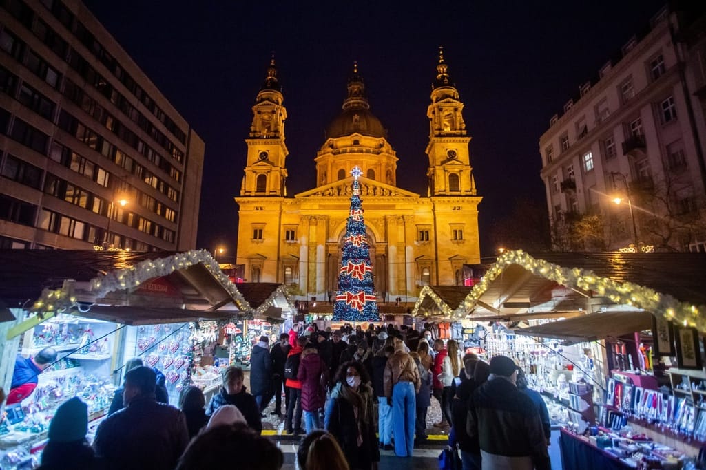 Budapest’s Christmas market in front of St. Stephen’s Basilica has been voted the best European market of 2021.